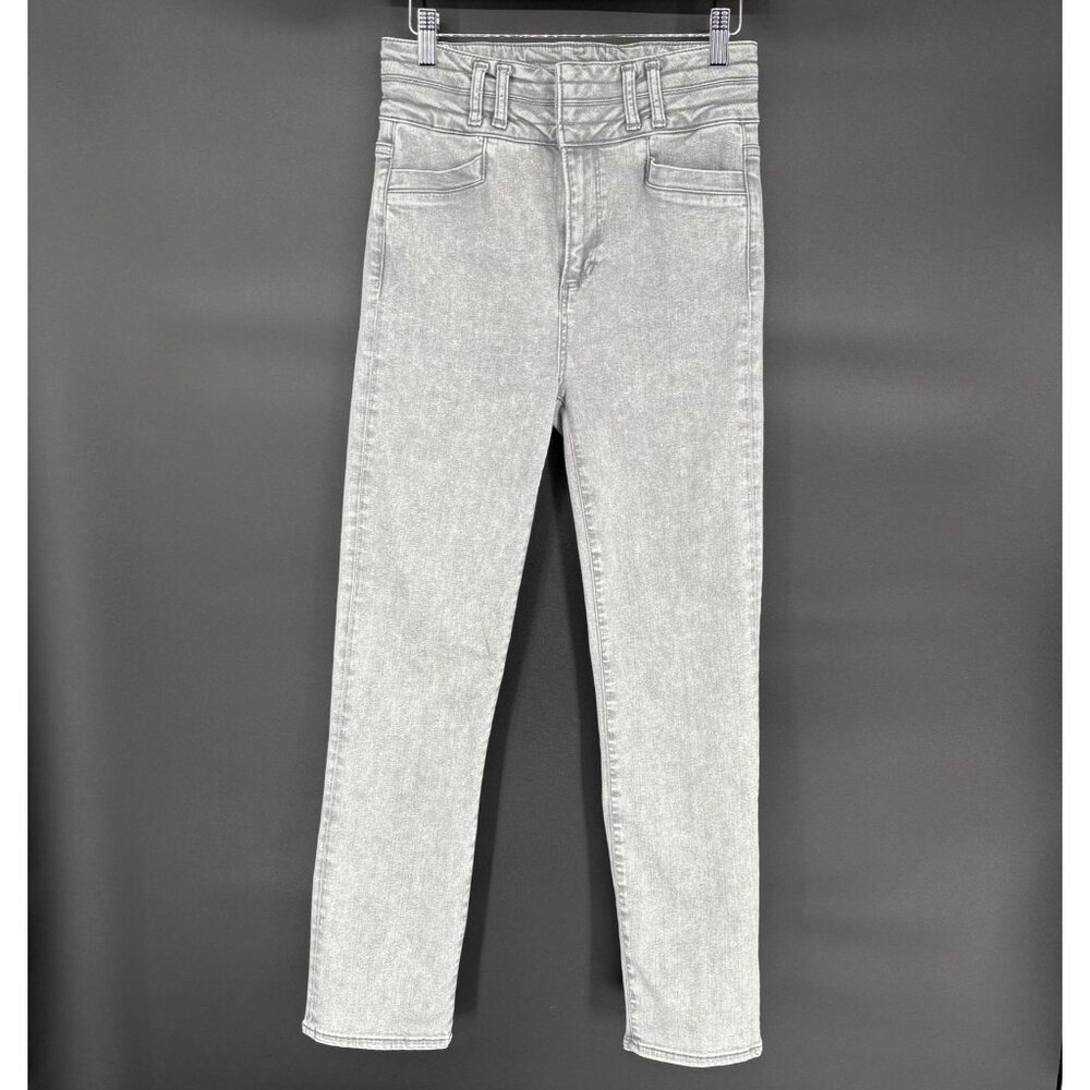 Paige Womens High Rise Cindy Jeans 27 Grey Meadow Super High Rise Straight Ankle